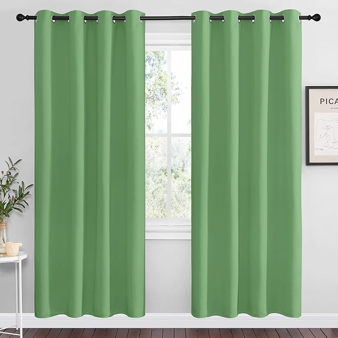 NICETOWN Froest Green Blackout Curtains 78 inches Length