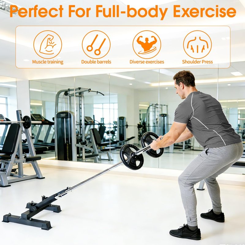 ANOSWXG 2 inch - Landmine Base Gym Equipment - T Bar Row Landmine Attachment For Barbell - Home or Small Spaces - T Bar Row Platform for Deadlift Squat Tricep Exercises (Black)