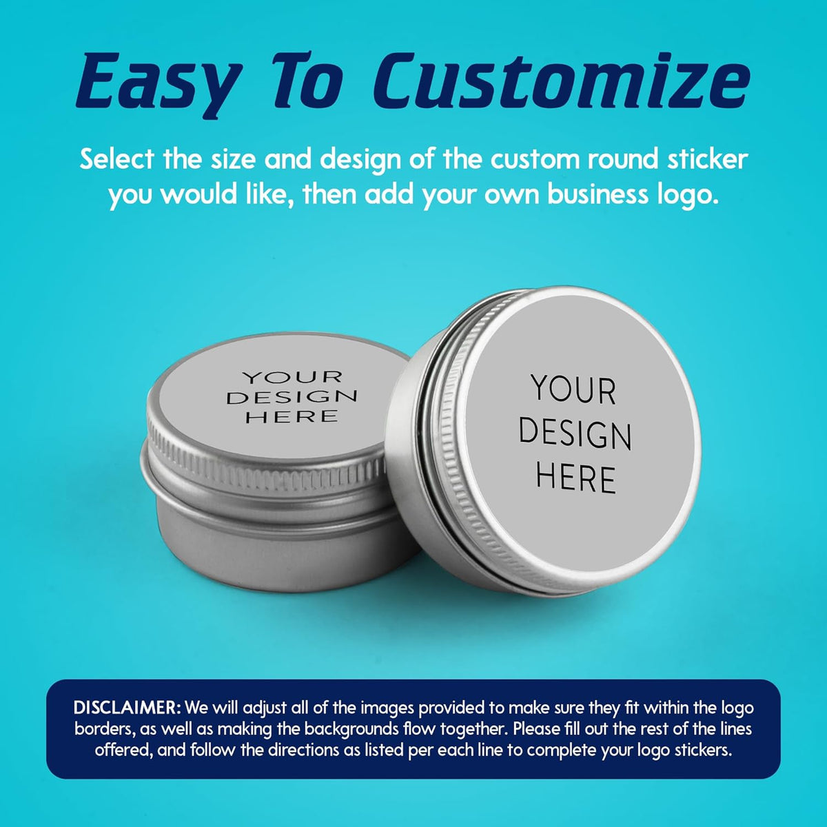 100 Custom Vinyl Stickers - Upload Your own Image, Text, Design, Logo - Personalized Logo Labels for Handmade, Packaging, Bottle, Jars, Candle, Brand Stickers (Gray, 5x5)