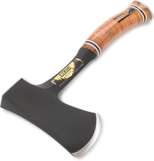 ESTWING 14" Sportsman's Axe - Forged Steel Camping Hatchet with Leather Grip