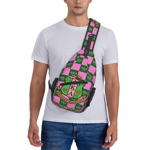 Generic Sorority Gifts Paraphernalia Sling Bag Crossbody Travel Hiking Chest Backpack Shoulder Daypack For Women - Pink, 7.5 x 3.5 x 15.4 inches