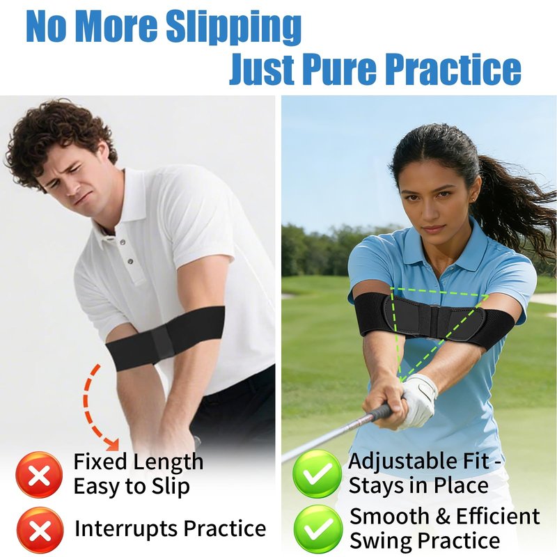 TOTITOM Golf Swing Training Aid- Adjustable Swing Correcting Arm Band, Swings Path Control for Enhance Muscle Memory & Connection, Golf Trainer for Right & Left-Handed Players