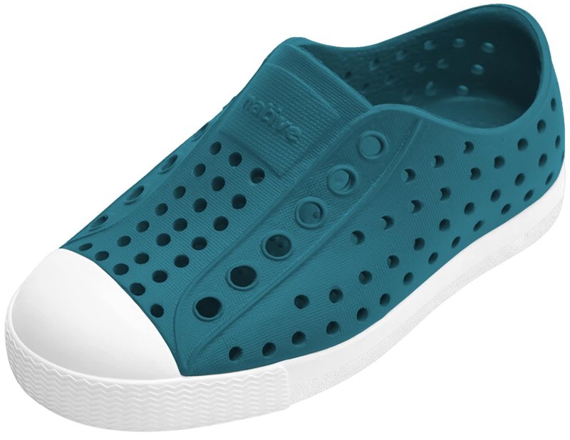Native Shoes Unisex-Kids Jefferson Sneakers, Faded Glory Blue/Shell White, 5 Big Kid