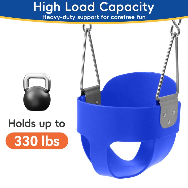 Take Me Away Toddler Swing - High Back Bucket Seat, Plastic-Coated Chains, Compatible with Swing Set Accessories