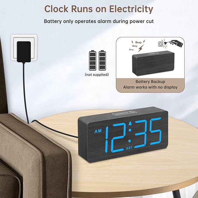 DreamSky Wooden Digital Alarm Clock