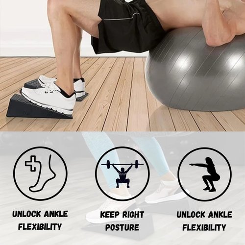 Deep Impact 2PCs Squat Wedge Block – Adjustable Slant Board for Heel Elevated Squats, Calf Raises, Weightlifting, Deadlift Platform, Foot Exercise Ramp for Enhanced Mobility & Strength