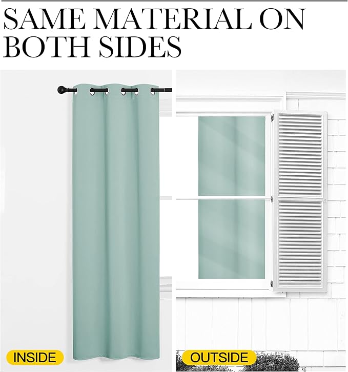 NICETOWN Aqua Blue Room Darkening Curtains