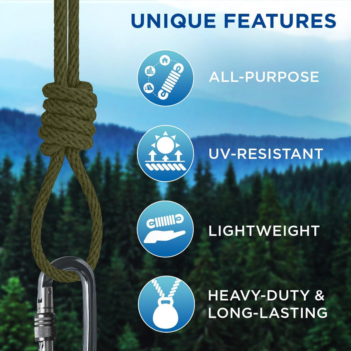 TECEUM Cotton Rope 3/16” (5 mm) – 100 FT – Strong All-Purpose Braided Rope – Natural Cotton – for Crafting, Сamping, Clothes Line, DIY, Indoor & Outdoor Use – Army Green