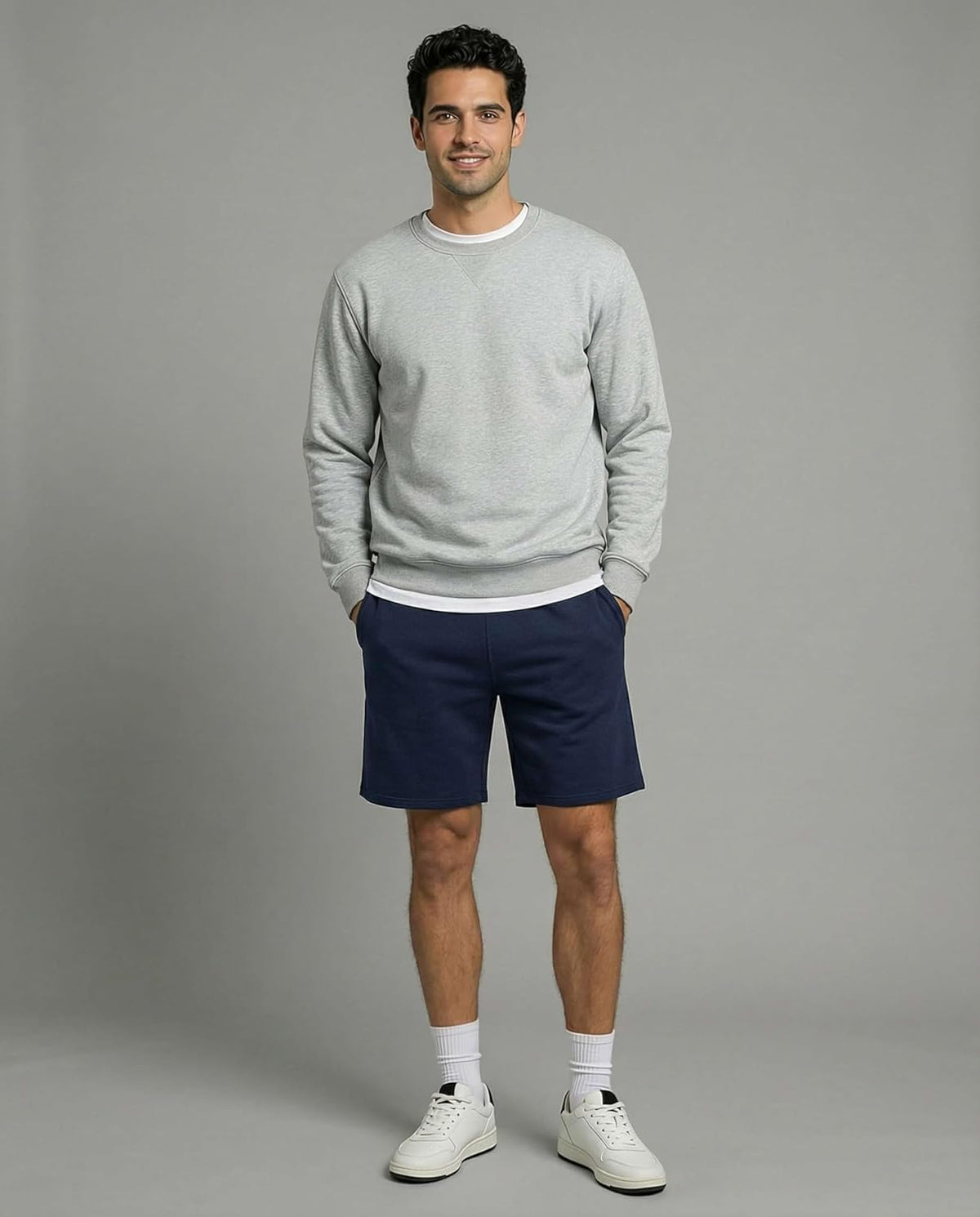 Real Essentials Men's 9" Cotton Fleece Sweat Shorts - 3 Pack of Casual Gym, Lounge & Sleep Shorts with Pockets