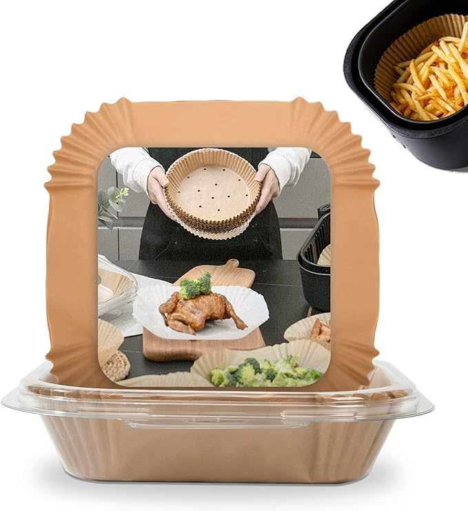 [3-Size] Air Fryer Disposable Paper Liner Compatible with COSORI Air Fryer Toaster Oven, Non-stick Air Fryer Parchment Paper Baking Accessories