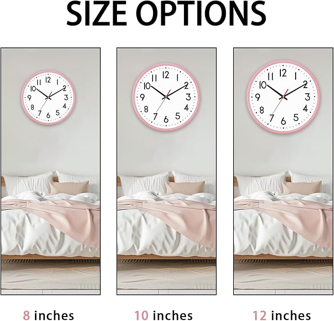 HZDHCLH Wall Clock Silent Wall Clocks Battery Operated 8 Inch Modern Non