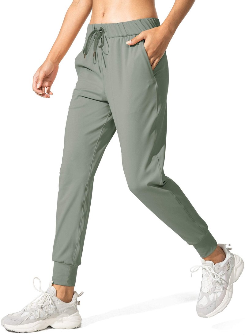 SANTINY Women's Joggers Pants Pockets Drawstring Running Sweatpants for Women Lounge Workout Jogging(Grey Sage_XS)