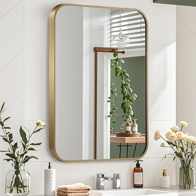 Gold Mirror, 22x30 Inch Framed Rectangle Mirror
