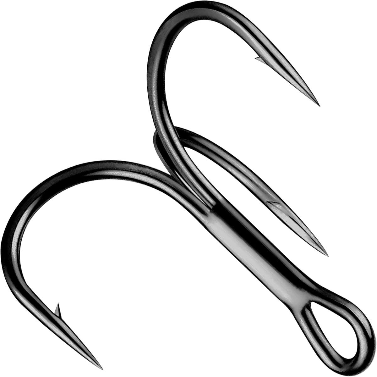 Shaddock Fishing Treble Hooks, Round Bend Short Shank Treble Hooks, High Carbon Steel, Wide Gap for Lures, Baits, Stripe, Trout, Bass, Salmon, Panfish 100/200PCS