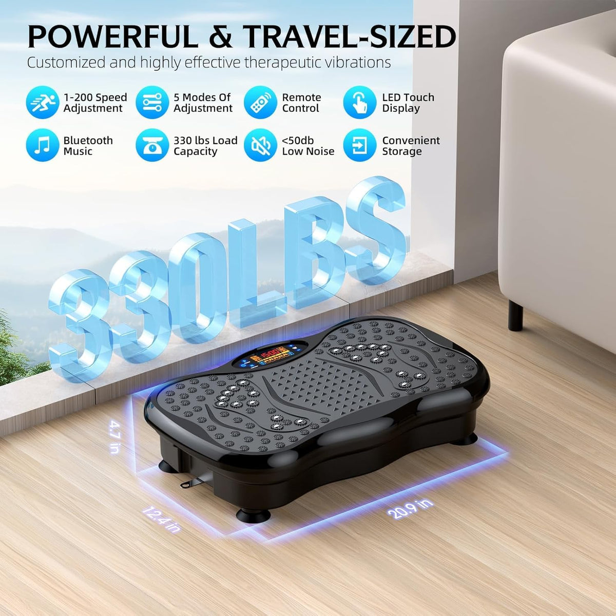 Skiennix Vibration Plate Exercise Machine - Lymphatic Drainage & Muscle Recovery | Bluetooth, Remote, 330lbs Capacity