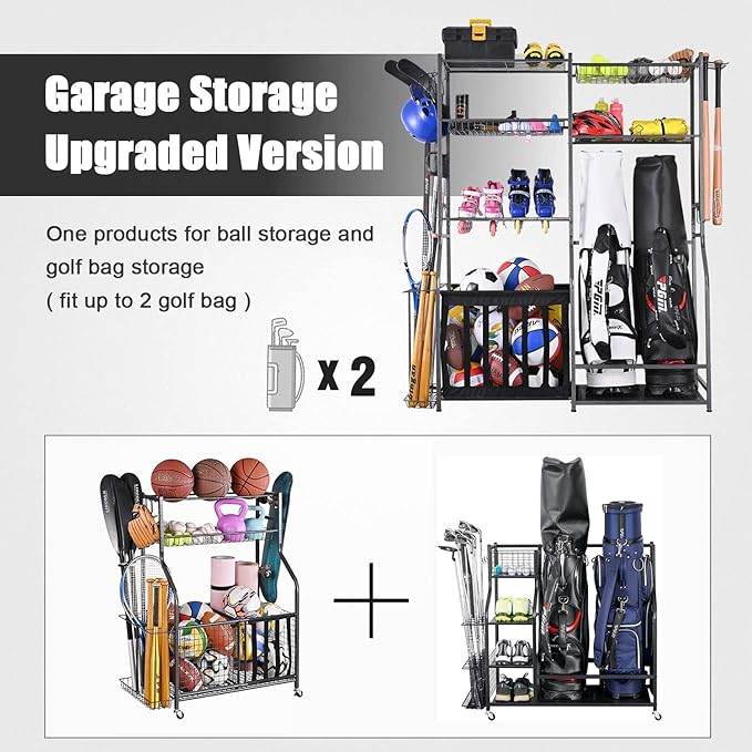 Mythinglogic Golf Storage Garage Organizer,Garden Tool Organizer for Garage