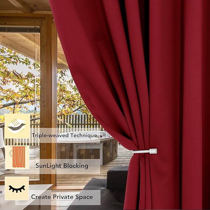 BONZER Wide Room Divider Blackout Curtain Total Privacy Wall Room Darkening