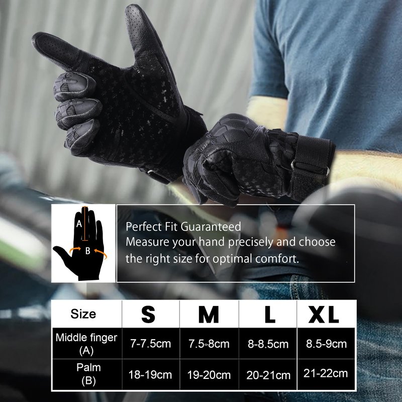 MVPTOO Touchscreen Anti-Slip Full Finger Gloves for Men Medium