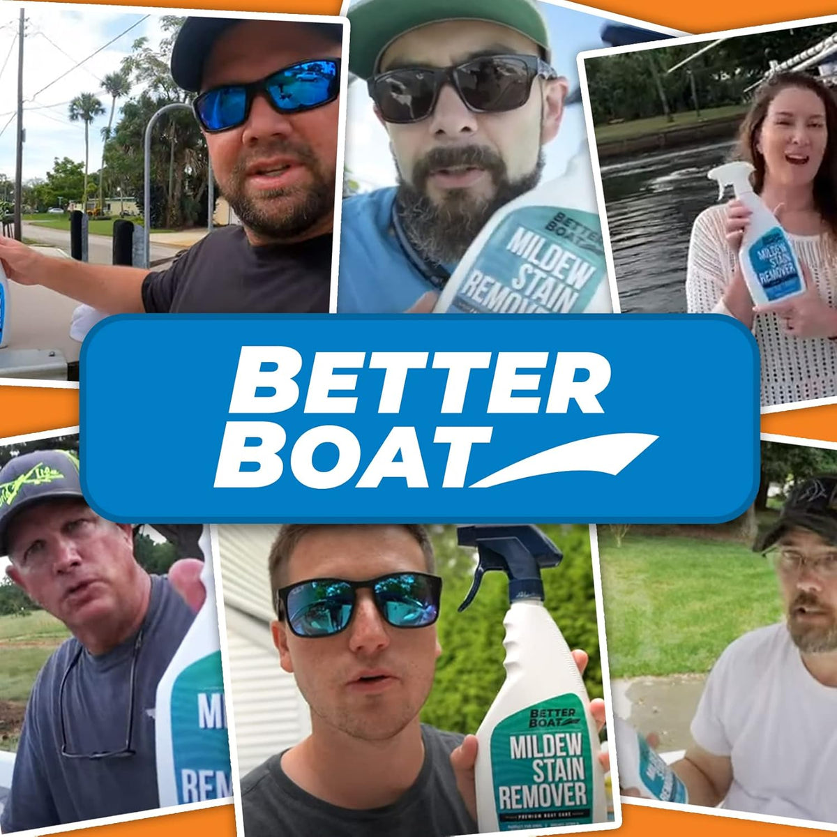 Better Boat Mold and Mildew Stain Remover - 22oz Spray for Fabric, Vinyl, Tile & Grout Cleaning