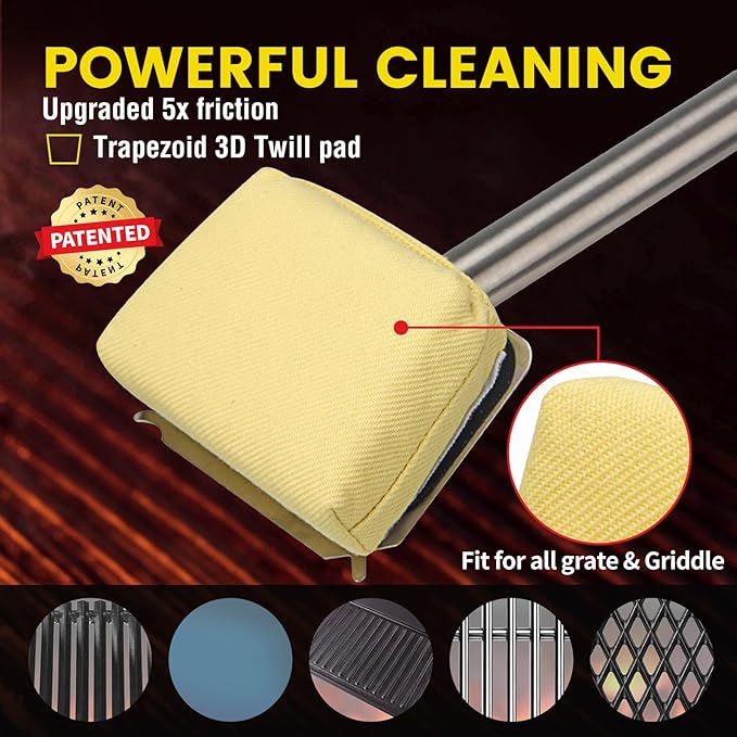 Grill Brush Bristle Free,(Only Replaceable Cleaning Head No Grill Brush)-Yellow