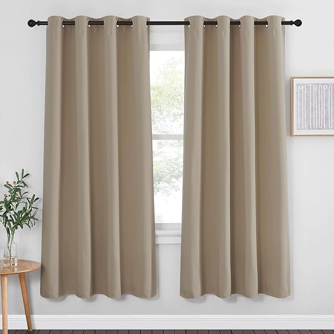 NICETOWN Blackout Curtain Drape 72 inch Long