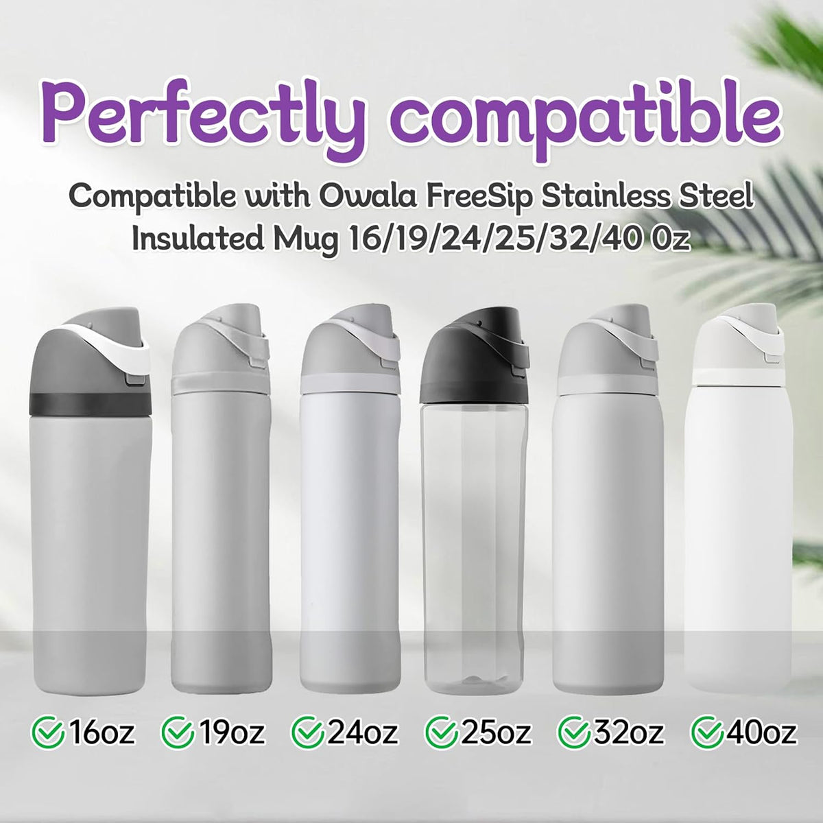 Owala | 4 Pcs Replacement Lid Rubber Seal Gasket - Compatible with FreeSip Water Bottles (16-40 oz)