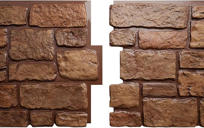 EverStone Cobblestone Faux Stone Panel, Copper Color