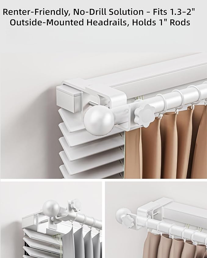 Over-Blinds Curtain Rod Brackets