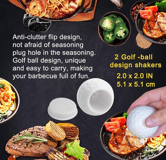 POLIGO 7PCS Golf-Club Style BBQ Grill Tools Kit with Rubber Handle Bundle with 18" Safe Grill Brush And Scraper Bristle Free for All Grills - Premium BBQ Set Ideal Christmas Birthday Gifts for Men Dad
