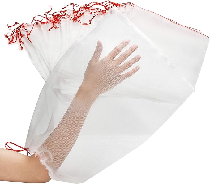 Fruit Protection Bags for Fruit Trees, 50 PCS 18x12 Inch Garden Insect Netting Bag with Drawstrings, Protect Plants, Tomato, Apple, Peach Trees from Bugs Birds
