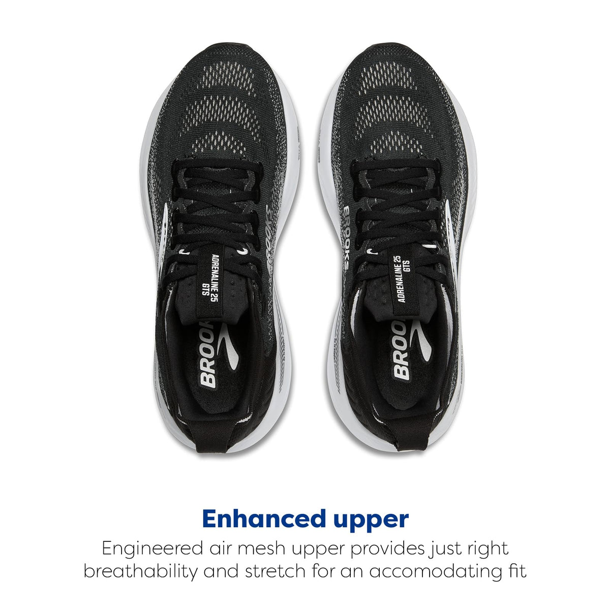 Brooks Women’s Adrenaline GTS 25 Supportive Running & Walking Shoe - Black/Grey/White - 5 Wide
