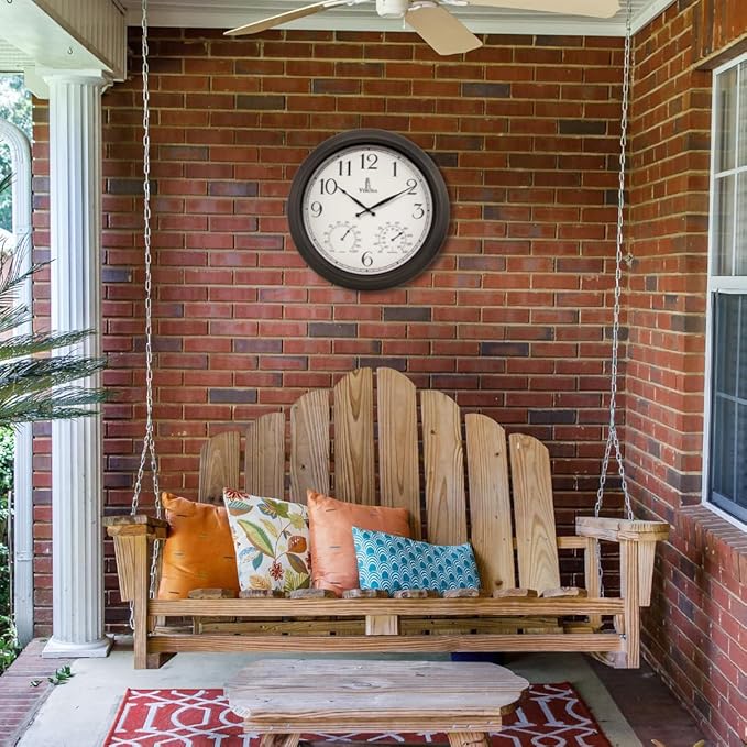 18 inch Outdoor Clocks for Patio Large Waterproof