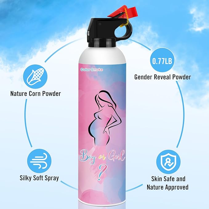 Gender Reveal Fire Extinguisher, Blue Party Decor, Baby Boy Reveal Party Supplies 100% Biodegragable for Gender Reveal Decorations（2 Pack）
