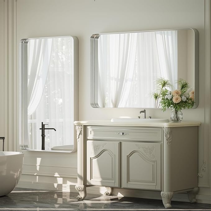55"x 30" Silver Bathroom Mirror