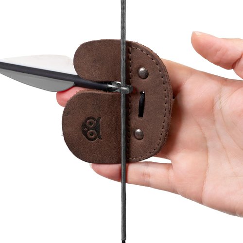 Hide & Drink Archery Finger Tab - Full Grain Leather Finger Protector for Recurve Bows | Handmade Shooting Gear