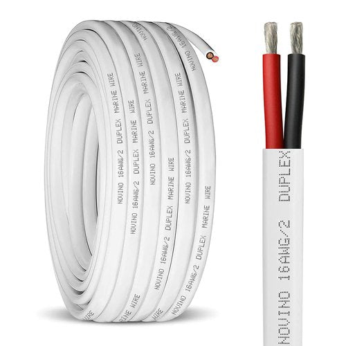Duplex Marine Grade Wire - 16 Gauge Tinned Copper Electrical Cable | 30ft for Boat, RV, Automotive