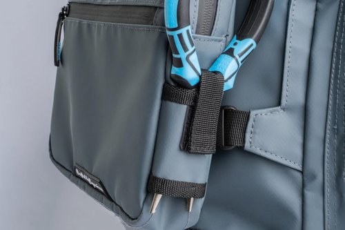 Nomad Design Fisherman's Backpack, 33L Capacity, Water Resistant, EVA Foam Backing, Detachable Front Pocket, Plier Holster, Blue Lining