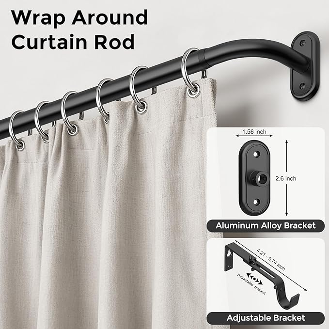 2 Pack Curtain Rods 36-120 Inch, Living Room, Sliding Door