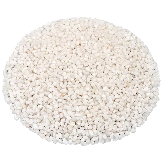 Landscaping Pebbles,River Rocks,Decorative Ornamental Pebbles,Garden Landscaping Stones,Gravel Filler for Home Decoration Flower Bed Fish Tank Plants Vases Succulents (1, White, 5 Pounds)