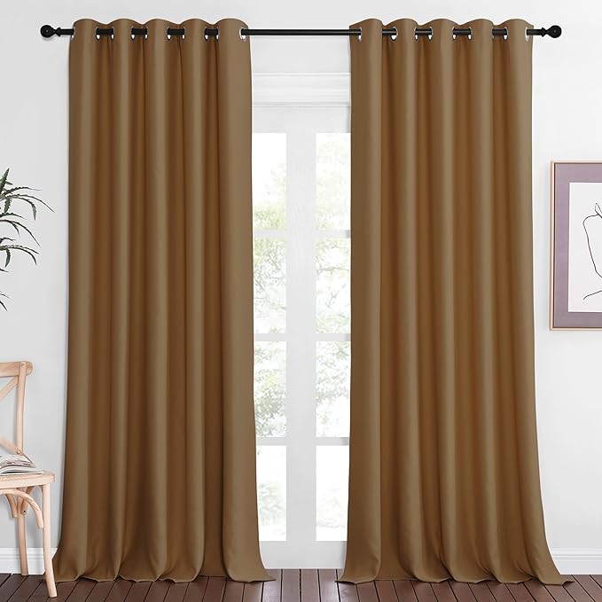 NICETOWN Sliding Door Window Treatment Blackout Patio Door Curtain Panels