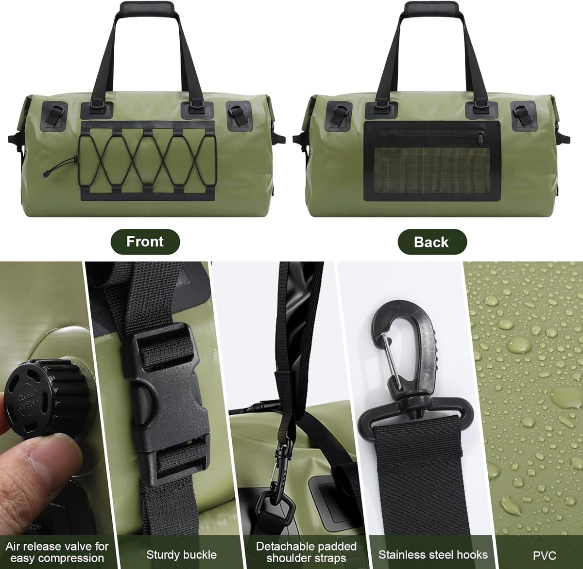 Skiennix Waterproof Duffel Bag - 70L Heavy-Duty Roll Top Design for Kayaking, Rafting & Camping