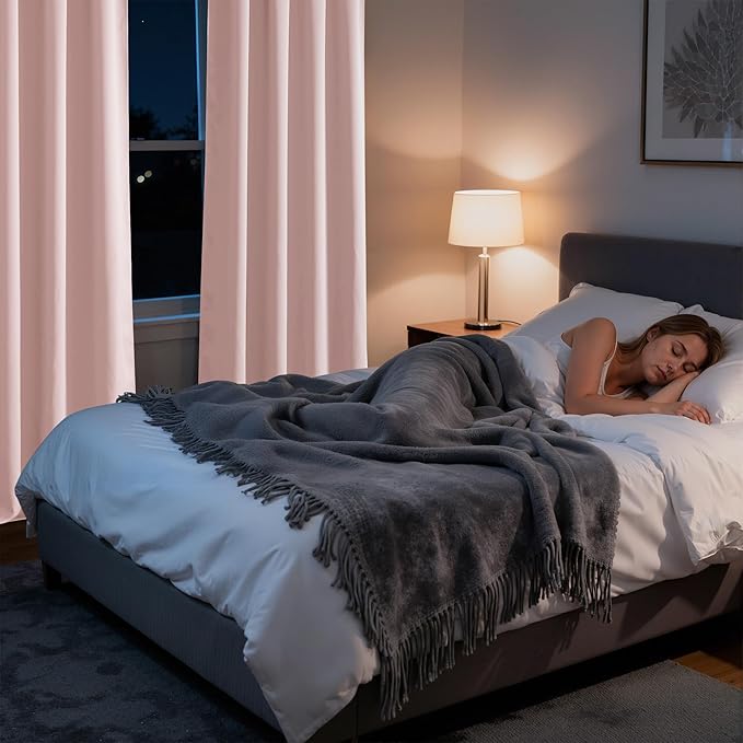 RYB HOME Bedroom Blackout Curtains 72 inches Long, 100% Blackout Thermal