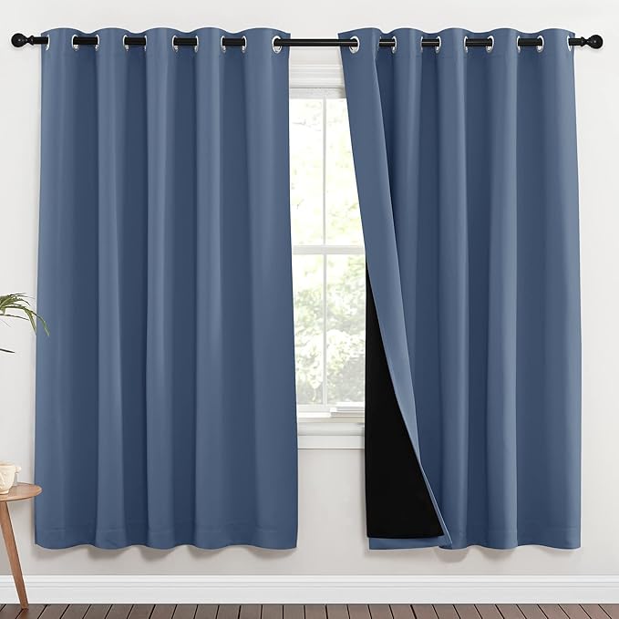 NICETOWN Full Shade Curtain Panels 72 inches Long, Pair of Energy Smart & Noise