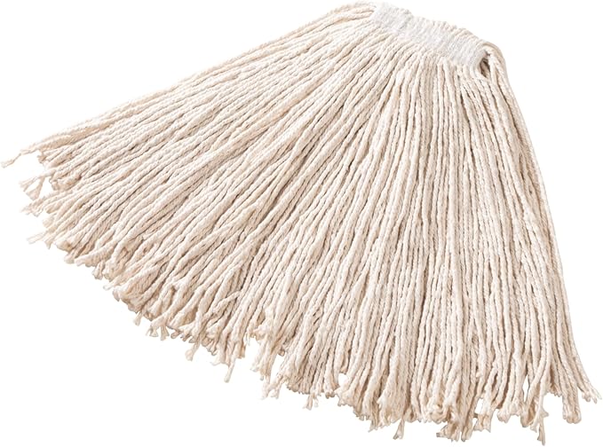 Rubbermaid Commercial Cut End Cotton Mop 20 Oz White Premium Heavy Duty Mop Head Wring and Rinse