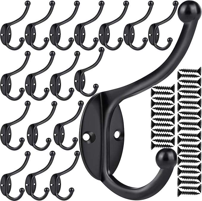 ZEYU 20Pcs Wall Hooks, Coat Hooks Hardware Heavy Duty Hooks
