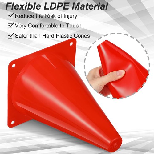 Leelosp 48 Pack Traffic Cones - 7" & 9" Agility Field Markers for Soccer, Basketball & Training