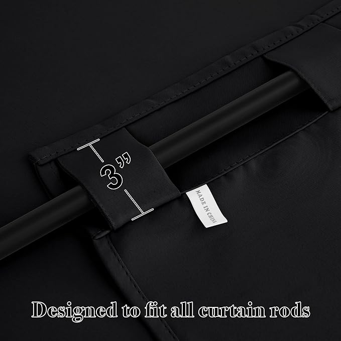 RYB HOME Blackout Curtains for Living Room, Back Tab & Rod Pocket Top