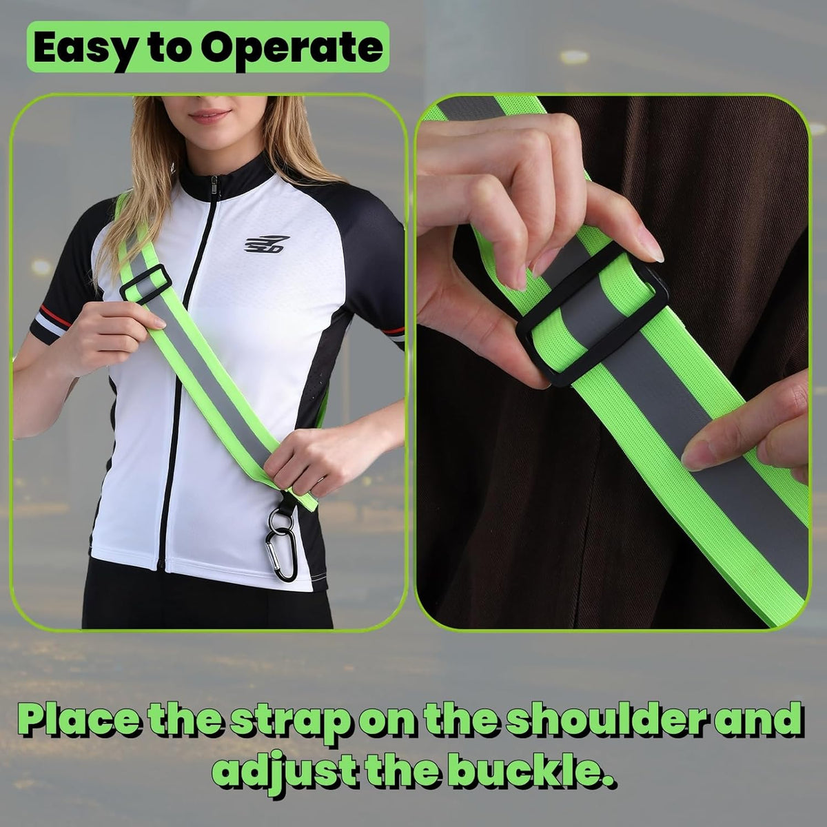 Tlence 10 Pack Reflective Sashes - High Visibility Running Belts for Night Safety | Adjustable Straps for Men & Women