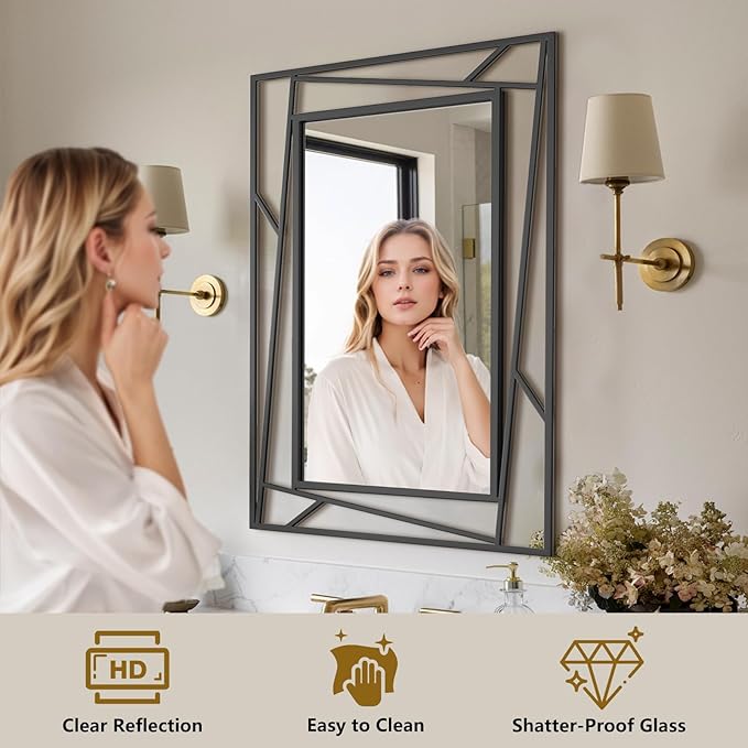 Rectangular Wall Mirror, Hang Horizontally or Vertically