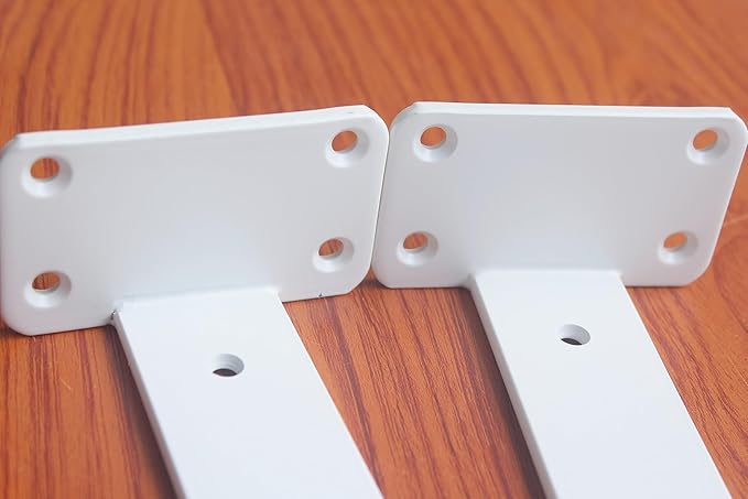 12 Pack - 10 inch White Hidden L Shelf Bracket Iron Floating Shelf Brackets
